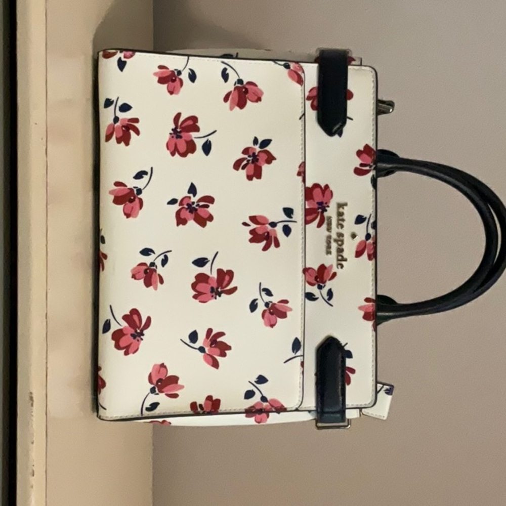 Kate Spade Pink and White Satchel Floral Elegance